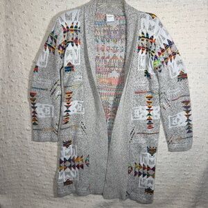 Northern Angel Small Aztec Southwestern‎ Open Front Cardigan Sweater Duster Boho